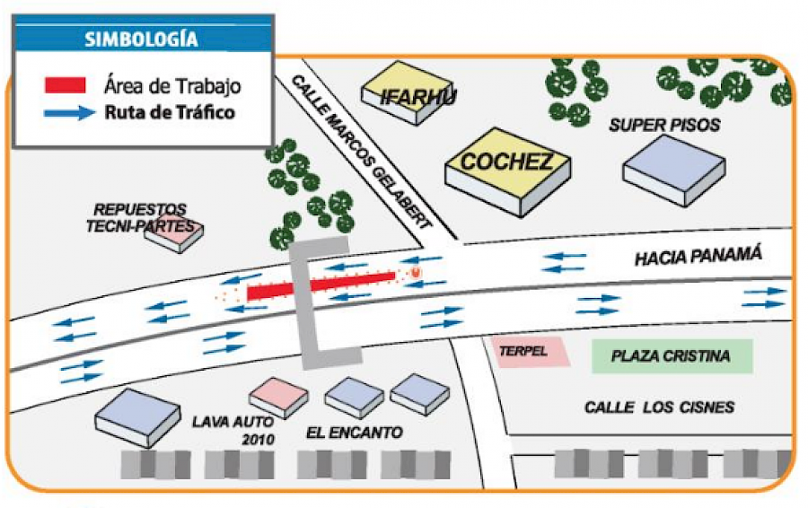 Reducción de carriles a la altura de la estación Altos de Tocumen