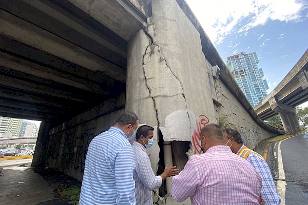 Reparación de la pantalla afectada en el puente vehicular del viaducto en la Vía Israel iniciará el 2 de junio