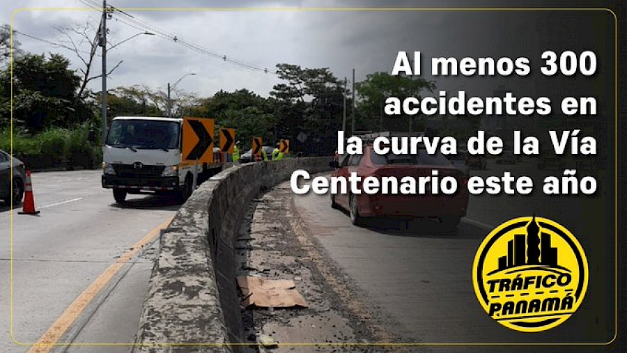 Al menos 300 accidentes de tránsito en la curva de la vía Centenario