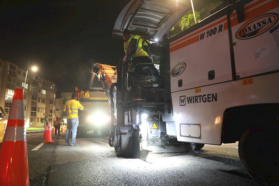 Inician los trabajos nocturnos en la vía Justo Arosemena